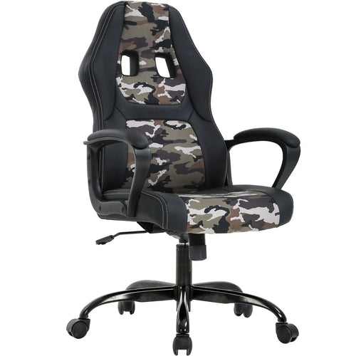 Adjustable Reclining Ergonomic Faux Leather Swiveling PC & Racing Game Chair