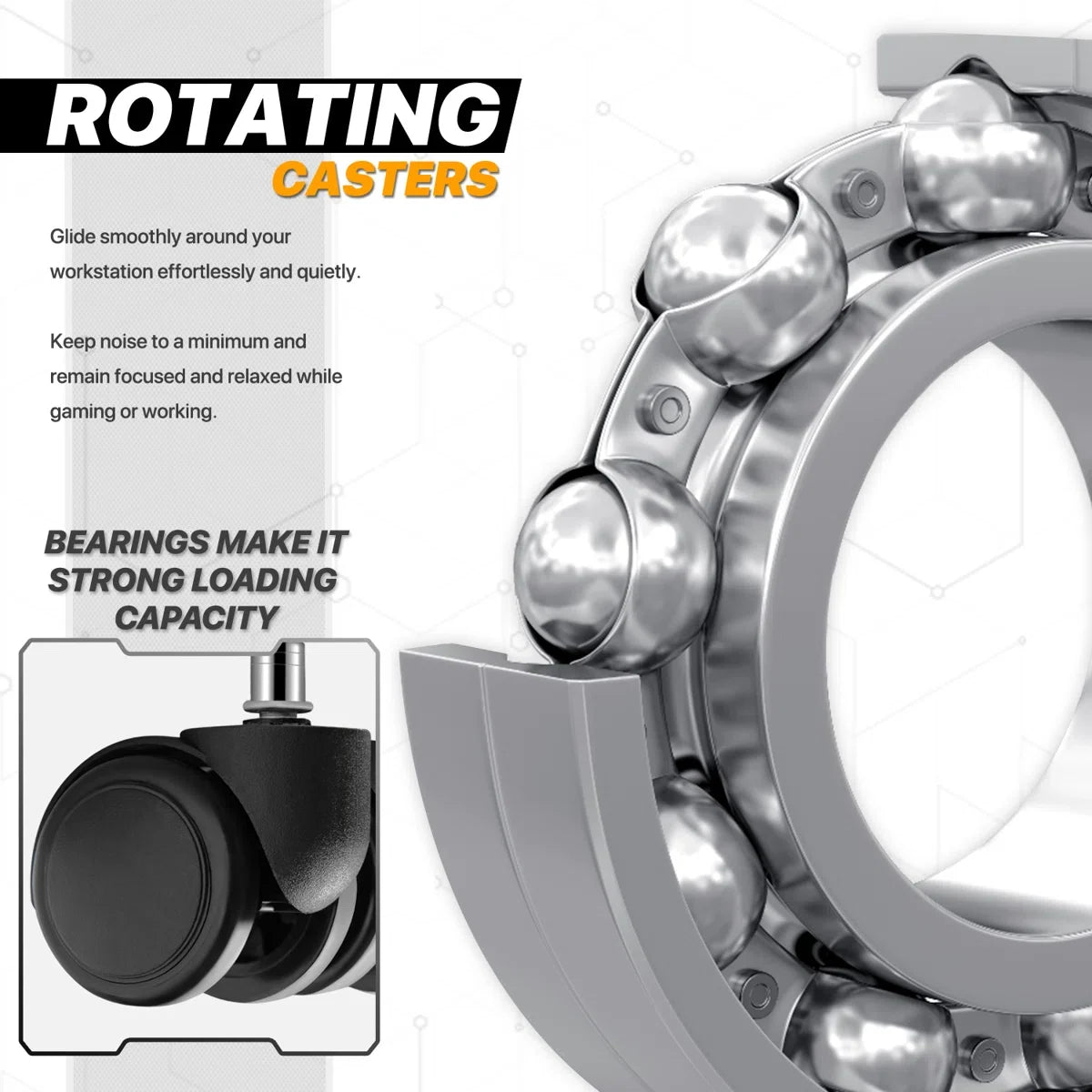 Faux Leather Chair with Floor Protector Mat Set, PU Computer Gaming Racer Seat with Flip-Up Handrail