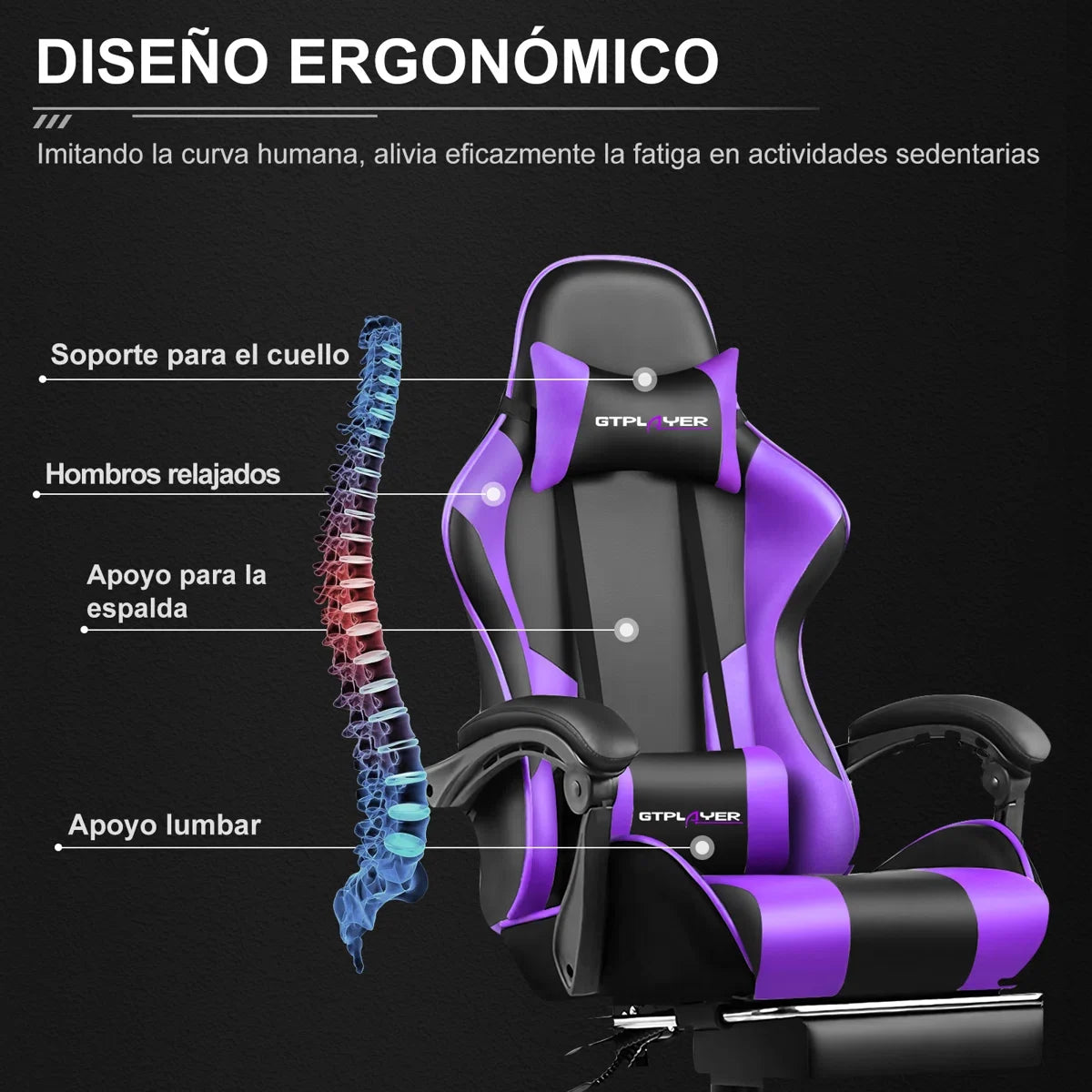 Adjustable Reclining Ergonomic Faux Leather Swiveling PC & Racing Game Chair with Footrest