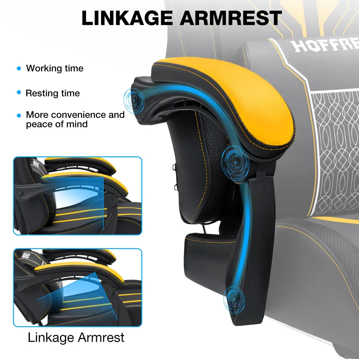 Reclining Ergonomic Gaming Chair with Massage and Bluetooth Speakers