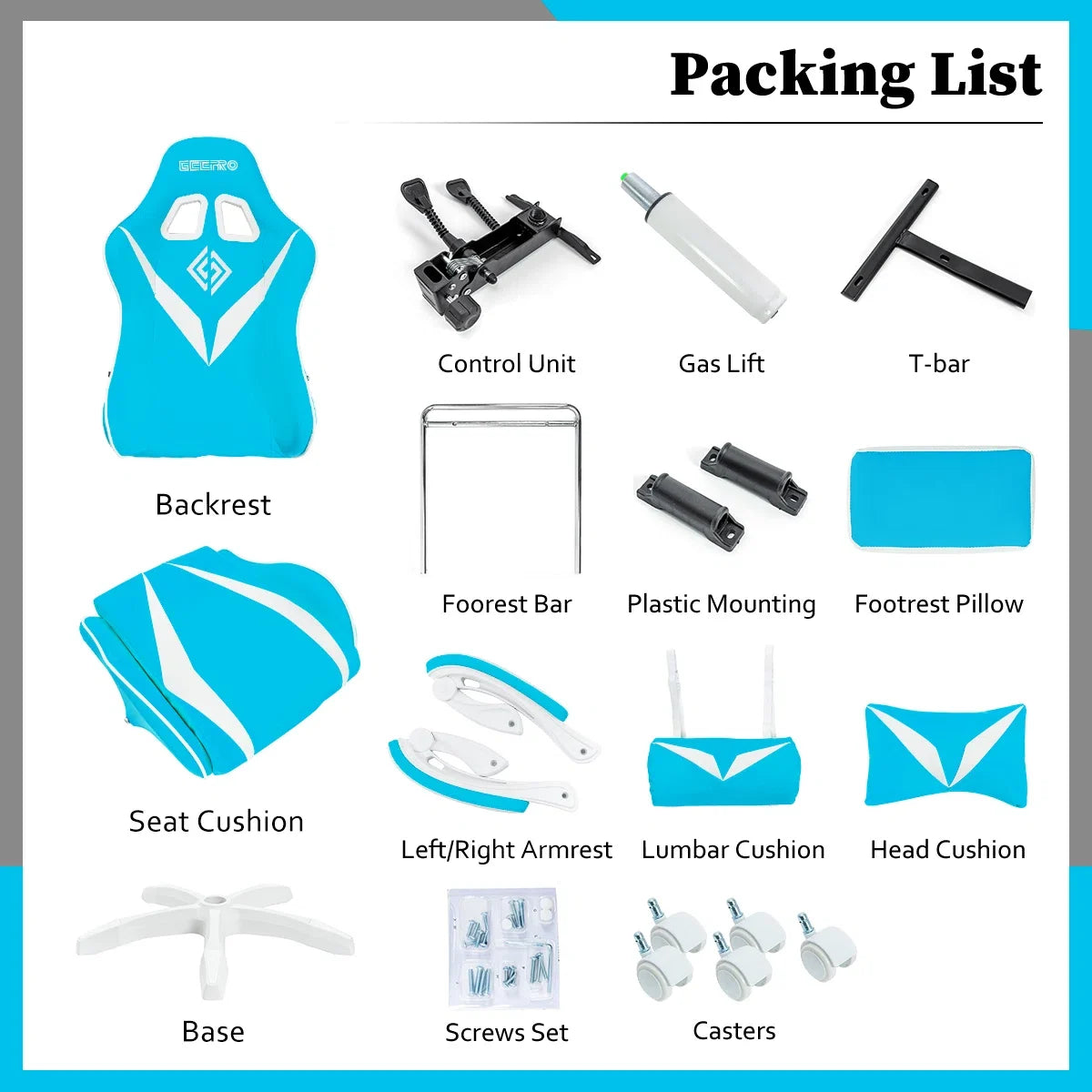 Adjustable Reclining Ergonomic Swiveling PC & Racing Game Chair with Footrest